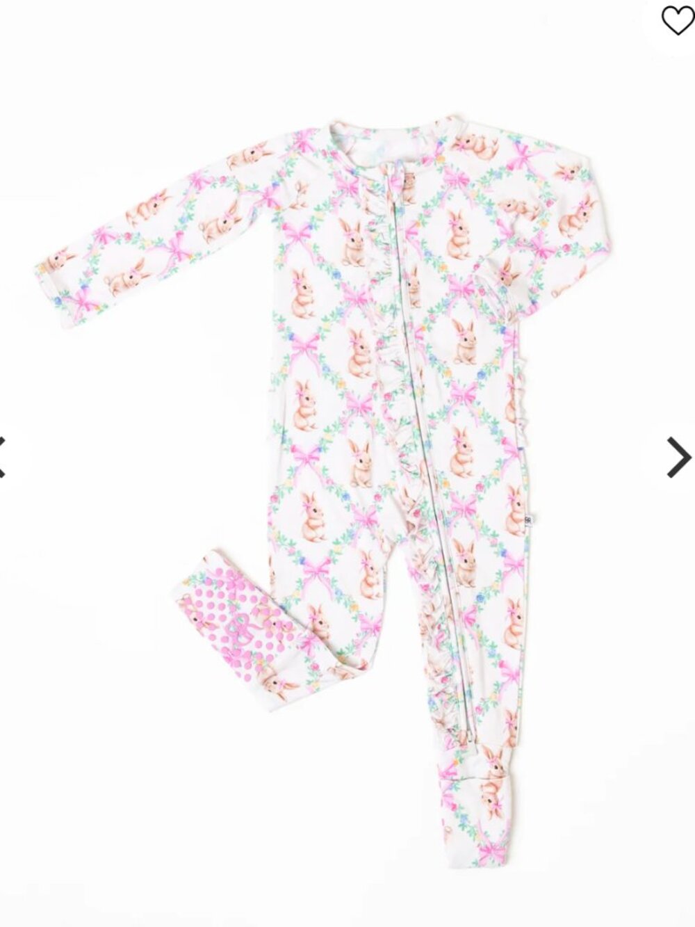 NWT Bums & Roses Ruffle Romper Bunnies - Picture 6 of 6